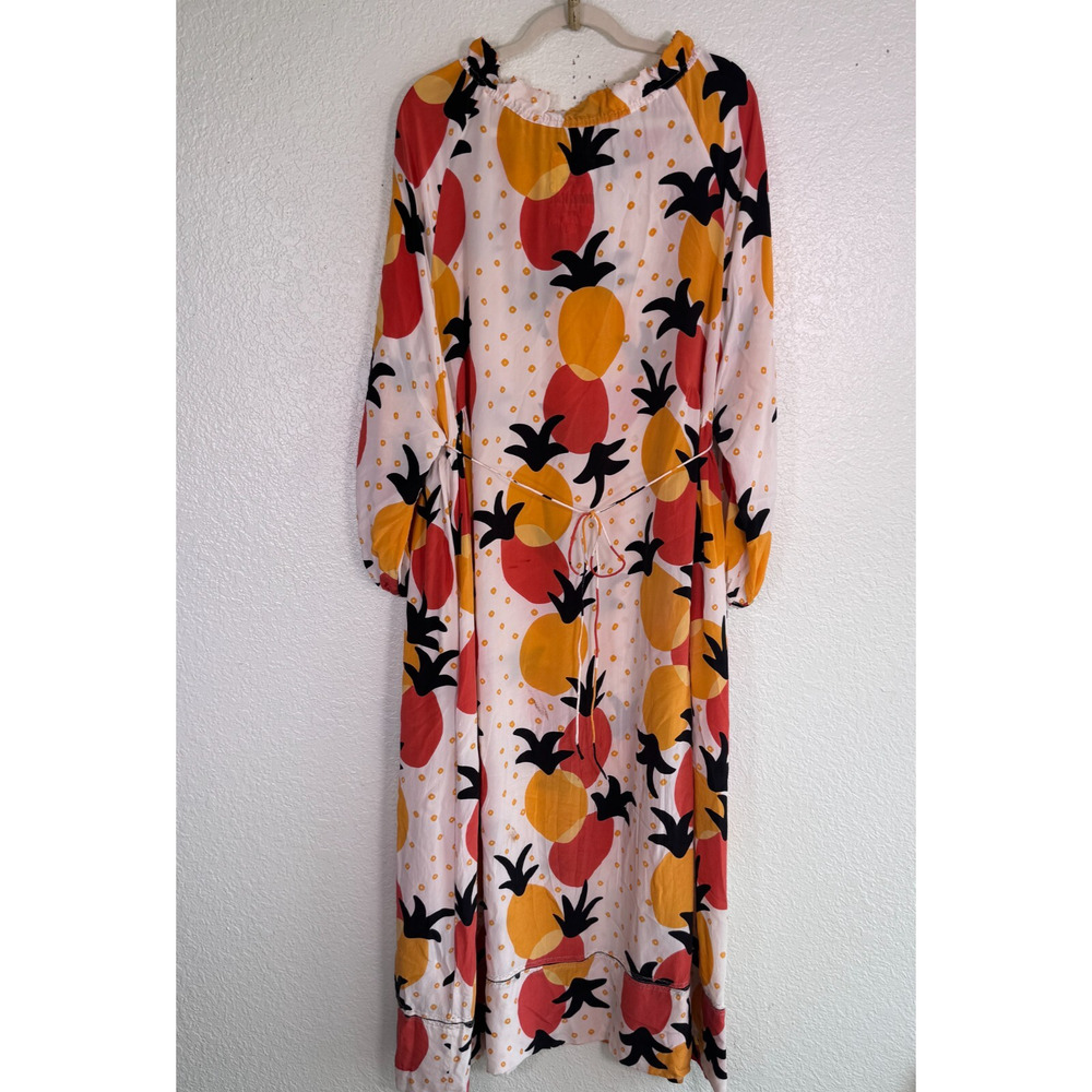 An An Londree Kaftan Womens Small Cover Up Maxi Dress Resort Cruise Pineapple - Picture 2 of 16